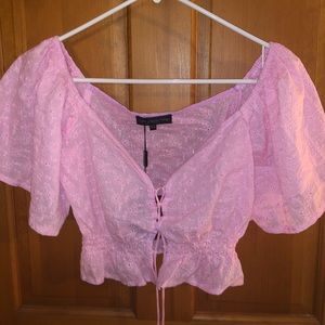 Pink cropped blouse